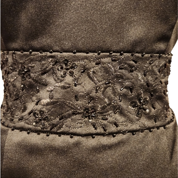 David's Bridal Midi Black Strapless Fit & Flare Dress - Picture 4 of 8